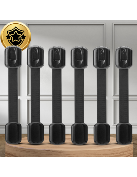 ZABEZPIECZENIA SZAFEK BLOKADA SZUFLAD MEBLI DRZWI PRZED DZIEĆMI MOCNA NICEKIDS CZARNE