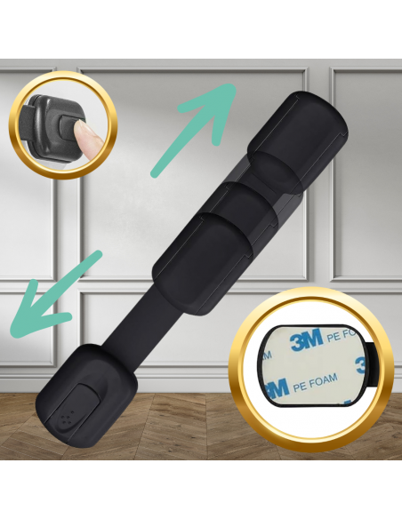 ZABEZPIECZENIA SZAFEK BLOKADA SZUFLAD MEBLI DRZWI PRZED DZIEĆMI MOCNA NICEKIDS CZARNE