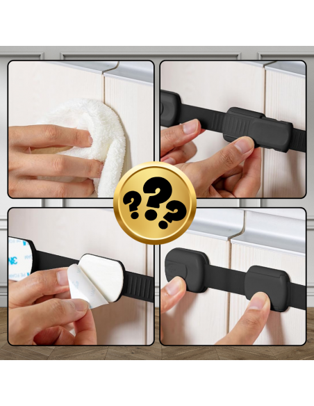 ZABEZPIECZENIA SZAFEK BLOKADA SZUFLAD MEBLI DRZWI PRZED DZIEĆMI MOCNA NICEKIDS CZARNE