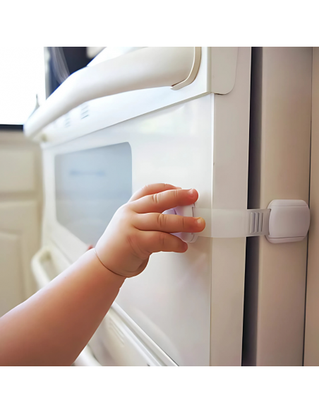 ZABEZPIECZENIA SZAFEK BLOKADA SZUFLAD MEBLI DRZWI PRZED DZIEĆMI MOCNA NICEKIDS BIAŁE