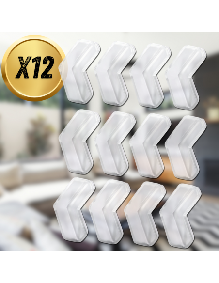 ZABEZPIECZENIE NAROŻNIKÓW NA ROGI STOŁÓW MEBLI NAROŻNIKI BEZBARWNE 12 SZT KSZTAŁT L