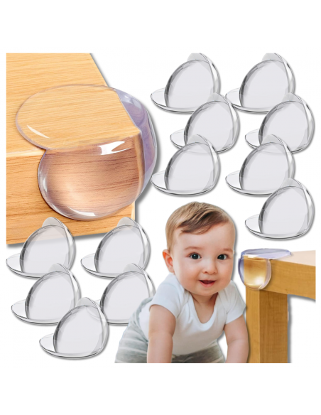 ZABEZPIECZENIE NAROŻNIKÓW NA ROGI STOŁÓW MEBLI NAROŻNIKI BEZBARWNE 12 SZT OKRĄGŁE