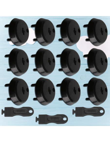 12x ZABEZPIECZENIE KONTAKTÓW GNIAZDEK ZAŚLEPKI ZATYCZKI OCHRONNE Z BOLCEM