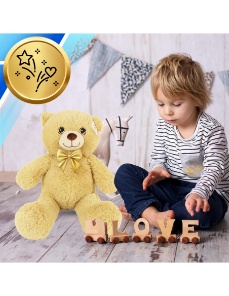 Duży Pluszowy Miś XXL 50 cm Kremowy Maskotka – Miękki Przytulanka dla Dzieci