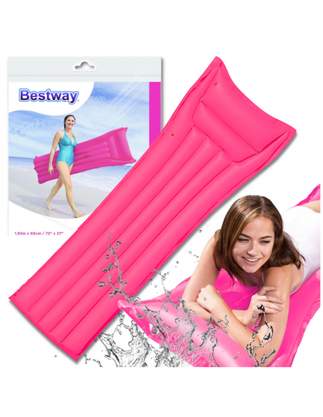 BESTWAY WYGODNY DMUCHANY NADMUCHIWANY MATERAC DO WODY PŁYWANIA 183 X 69 CM