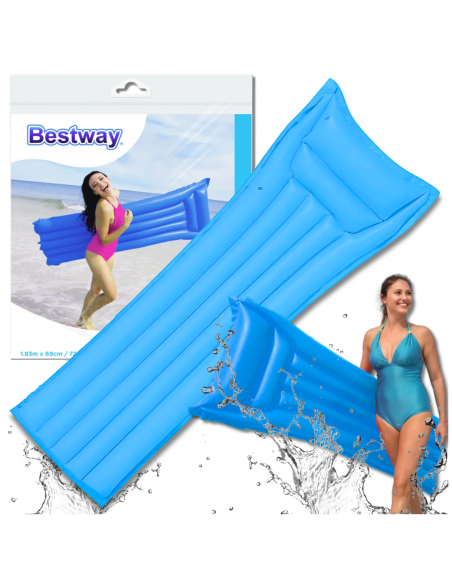 BESTWAY WYGODNY DMUCHANY NADMUCHIWANY MATERAC DO WODY PŁYWANIA 183 X 69 CM