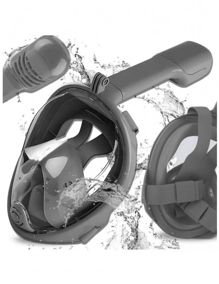 Maska do Nurkowania Pełnotwarzowa L/XL Składana do Pływania Snorkelingu SZARA