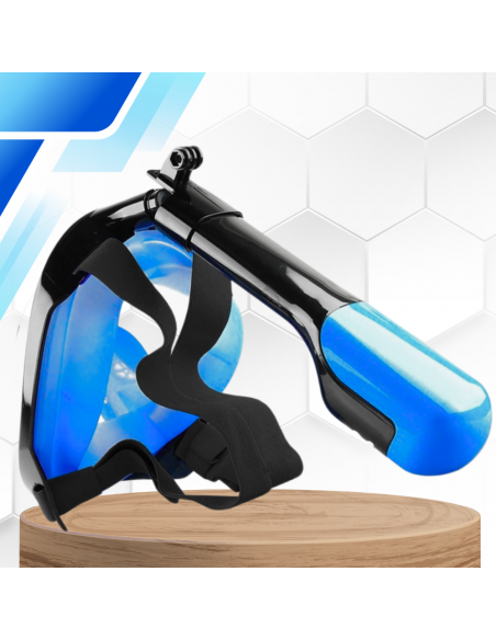 Maska do Nurkowania Pełnotwarzowa L/XL Składana do Pływania Snorkelingu CZARNO NIEBIESKA