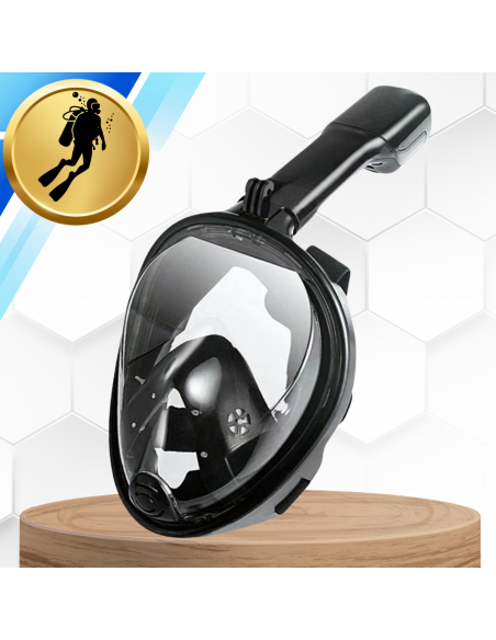 Maska do Nurkowania Pełnotwarzowa L/XL Składana do Pływania Snorkelingu CZARNA