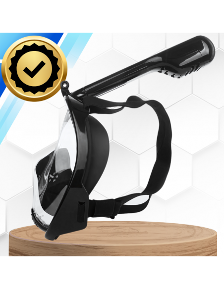 Maska do Nurkowania Pełnotwarzowa L/XL Składana do Pływania Snorkelingu CZARNA