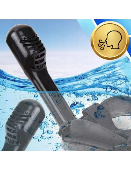 Maska do Nurkowania Pełnotwarzowa L/XL Składana do Pływania Snorkelingu CZARNA