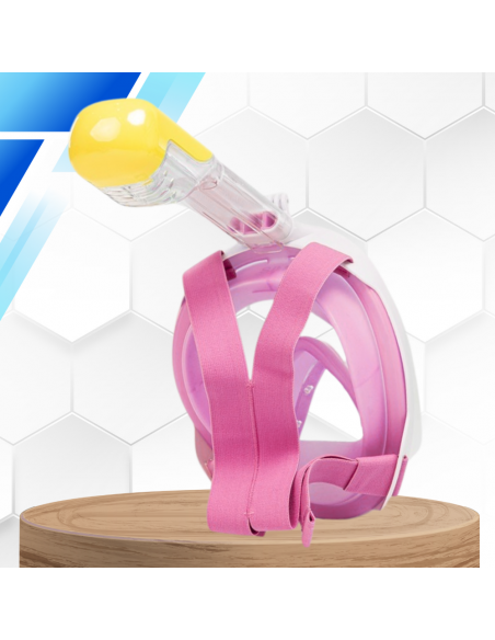 Maska do Nurkowania Pełnotwarzowa S/M Składana do Pływania Snorkelingu BIAŁO RÓŻOWA