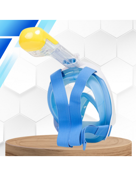 Maska do Nurkowania Pełnotwarzowa S/M Składana do Pływania Snorkelingu BIAŁO NIEBIESKA