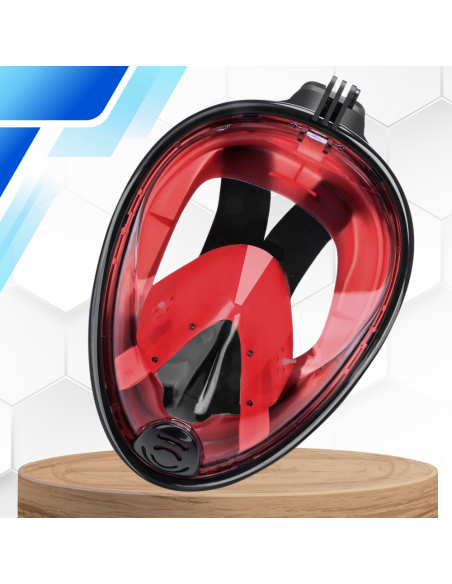 Maska do Nurkowania Pełnotwarzowa S/M Składana do Pływania Snorkelingu CZARNO CZERWONA