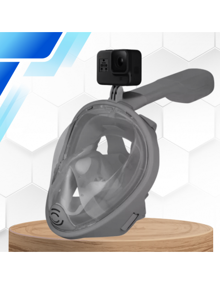 Maska do Nurkowania Pełnotwarzowa S/M Składana do Pływania Snorkelingu SZARA