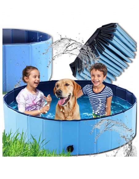 Basen składany dla psa i dzieci 160 x 30 cm turystyczny ogrodowy przenośny łatwe składanie