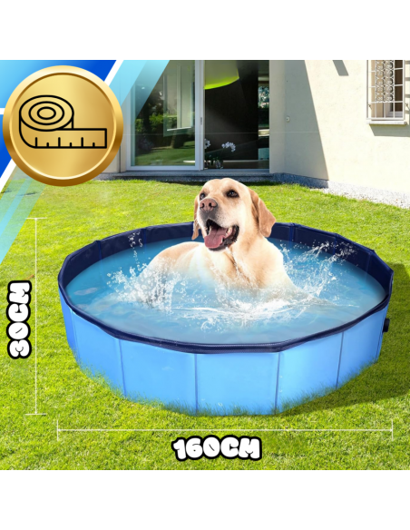 Basen składany dla psa i dzieci 160 x 30 cm turystyczny ogrodowy przenośny łatwe składanie
