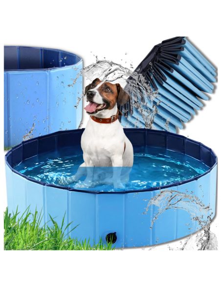 Basen składany dla psa i dzieci 120 x 30 cm turystyczny ogrodowy przenośny łatwe składanie