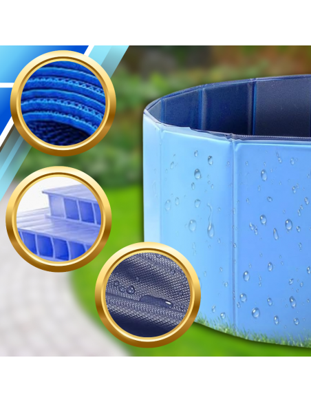 Basen składany dla psa i dzieci 120 x 30 cm turystyczny ogrodowy przenośny łatwe składanie