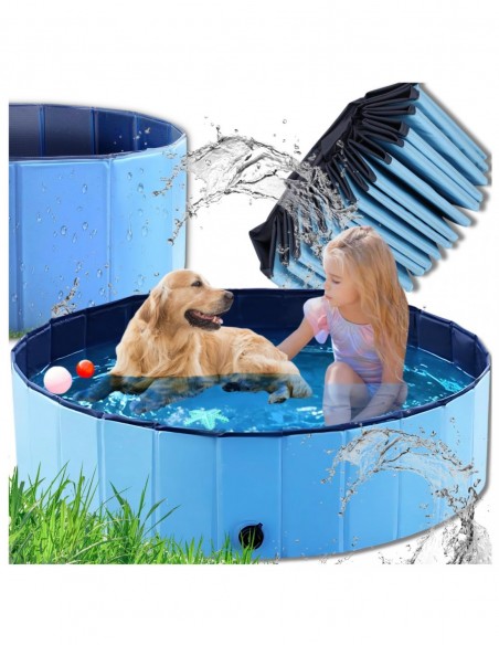 Basen składany dla psa i dzieci 100 x 30 cm turystyczny ogrodowy przenośny łatwe składanie