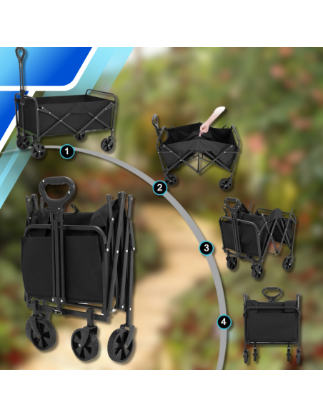 DUŻY SKŁADANY WÓZEK TURYSTYCZNY PLAŻOWY TRANSPORTOWY CAMPING PRZYCZEPKA