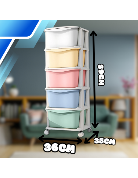 REGAŁ SZAFKA NA ZABAWKI DOKUMENTY UBRANIA POJEMNIK PLASTIKOWY NA KÓŁKACH