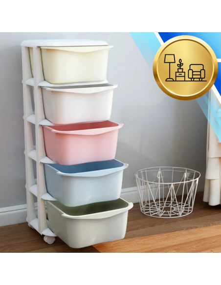 REGAŁ SZAFKA NA ZABAWKI DOKUMENTY UBRANIA POJEMNIK PLASTIKOWY NA KÓŁKACH