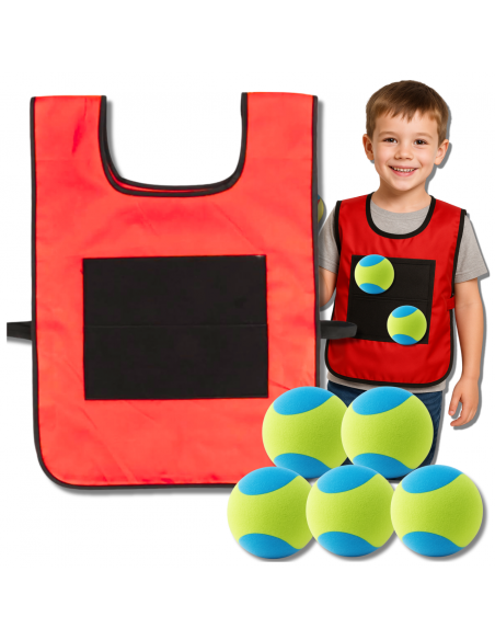 Gra zręcznościowa kamizelka na rzep + piłki miękkie dla dzieci