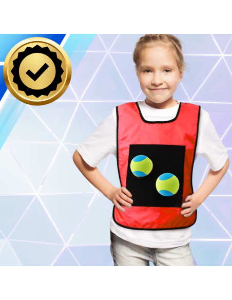 Gra zręcznościowa kamizelka na rzep + piłki miękkie dla dzieci