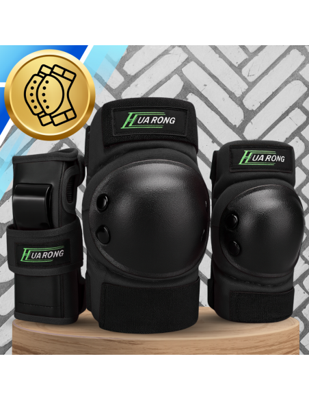 Zestaw ochraniaczy ochraniacze na rolki rower dla dorosłych 6 el. rozmiar L CZARNE