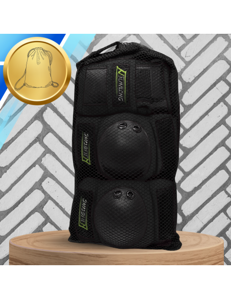 Zestaw ochraniaczy ochraniacze na rolki rower dla dorosłych 6 el. rozmiar L CZARNE