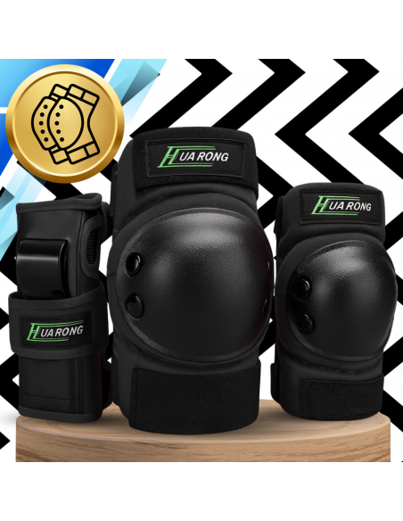 Zestaw ochraniaczy ochraniacze na rolki rower dla dzieci 6 el. rozmiar XXS CZARNE