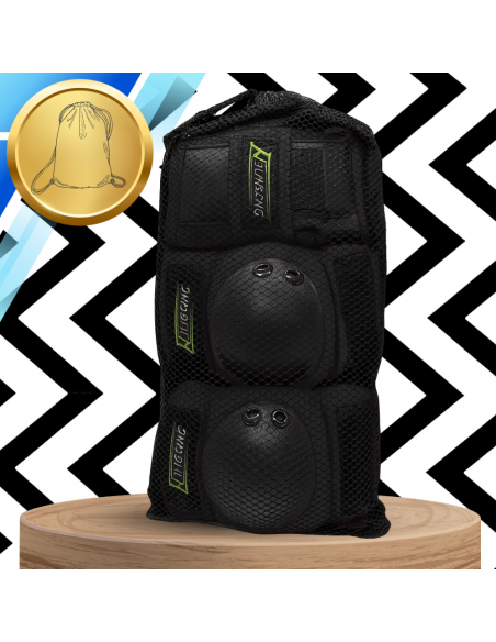 Zestaw ochraniaczy ochraniacze na rolki rower dla dzieci 6 el. rozmiar XXS CZARNE