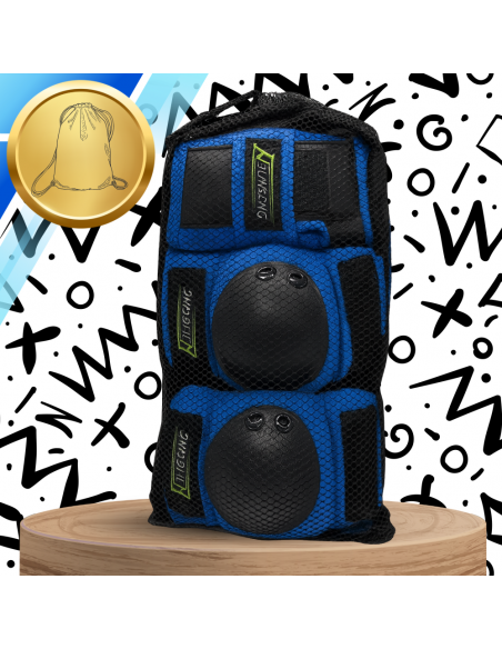 Zestaw ochraniaczy ochraniacze na rolki rower dla dzieci 6 el. rozmiar XS NIEBIESKIE