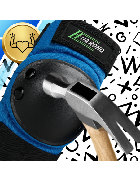 Zestaw ochraniaczy ochraniacze na rolki rower dla dzieci 6 el. rozmiar XS NIEBIESKIE