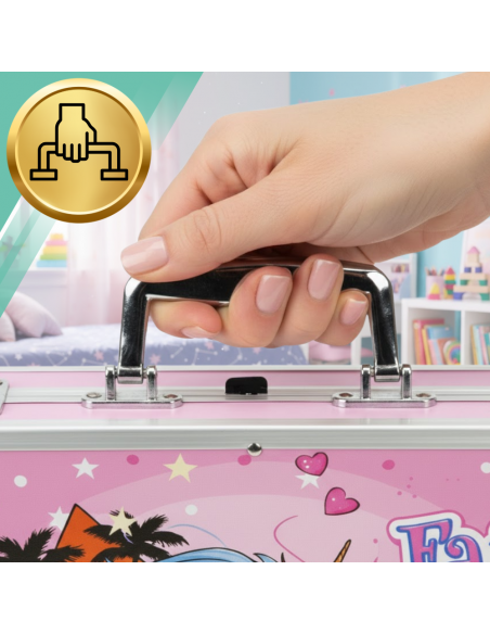 ZESTAW DO MALOWANIA DLA DZIECI ARTYSTYCZNY PLASTYCZNY WALIZKA 145el jednorożec