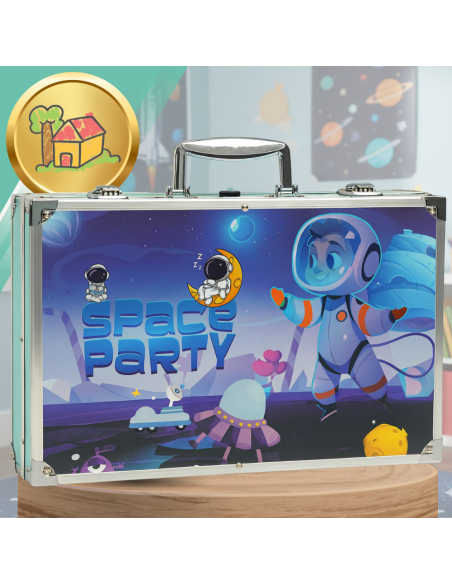 ZESTAW DO MALOWANIA DLA DZIECI ARTYSTYCZNY PLASTYCZNY WALIZKA 145el kosmos