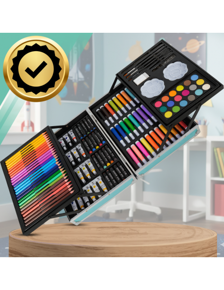 ZESTAW DO MALOWANIA DLA DZIECI ARTYSTYCZNY PLASTYCZNY WALIZKA 145el kosmos