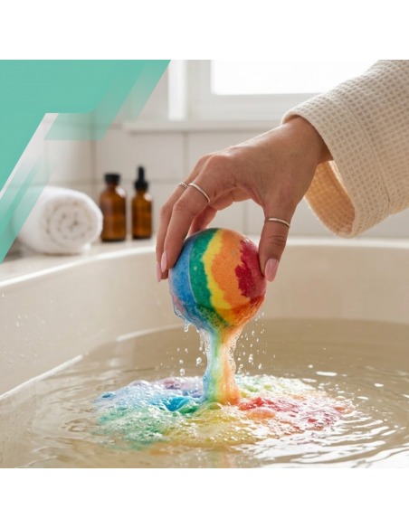 KULA DO KĄPIELI RAINBOW MUSUJĄCA BOMBA TĘCZOWA DLA DZIECI I DOROSŁYCH
