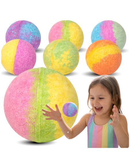 KULA DO KĄPIELI RAINBOW MUSUJĄCA BOMBA TĘCZOWA DLA DZIECI I DOROSŁYCH 6 SZT