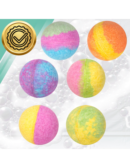 KULA DO KĄPIELI RAINBOW MUSUJĄCA BOMBA TĘCZOWA DLA DZIECI I DOROSŁYCH 6 SZT