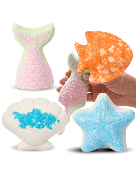 KULA DO KĄPIELI OCEAN MUSZLA MUSUJĄCA BOMBA DLA DZIECI I DOROSŁYCH 4 SZT