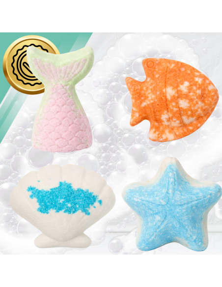 KULA DO KĄPIELI OCEAN MUSZLA MUSUJĄCA BOMBA DLA DZIECI I DOROSŁYCH 4 SZT