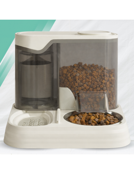 Automatyczny podajnik karmy dla kota + poidełko 2w1 dozownik karmy miska dla kota biała