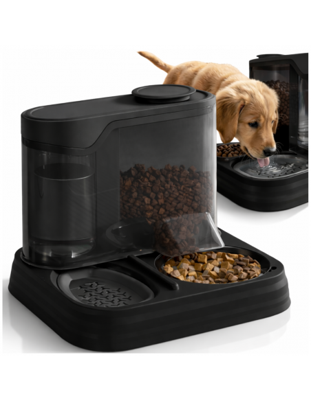 Automatyczny podajnik karmy dla kota + poidełko 2w1 dozownik karmy miska dla kota czarna