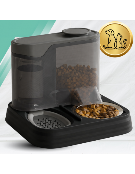Automatyczny podajnik karmy dla kota + poidełko 2w1 dozownik karmy miska dla kota czarna