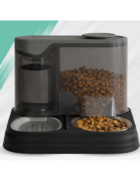 Automatyczny podajnik karmy dla kota + poidełko 2w1 dozownik karmy miska dla kota czarna