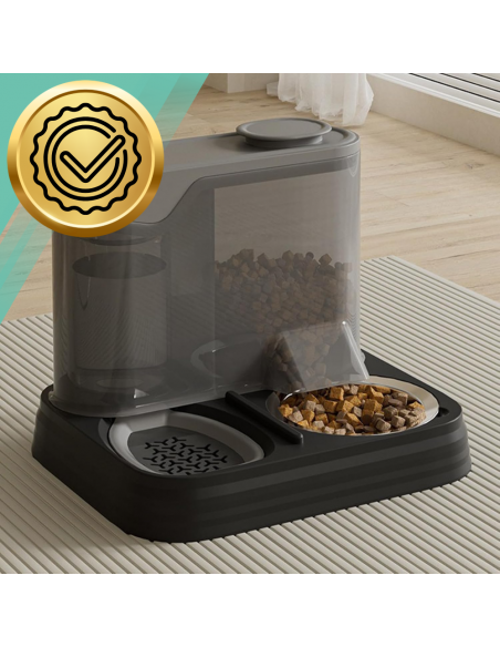 Automatyczny podajnik karmy dla kota + poidełko 2w1 dozownik karmy miska dla kota czarna