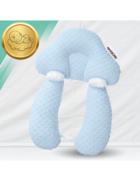 PODUSZKA NICEkids DLA DZIECKA NIEMOWLĄT REGULOWANA DWUSTRONNA STABILIZUJĄCA  „gniazdko"  ERGONOMICZNA NIEBIESKA