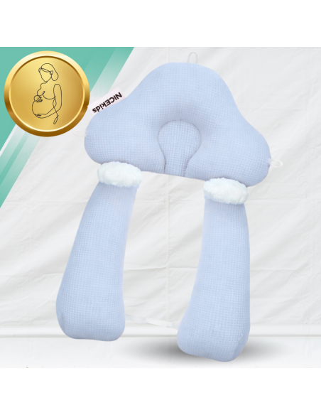 PODUSZKA NICEkids DLA DZIECKA NIEMOWLĄT REGULOWANA DWUSTRONNA STABILIZUJĄCA  „gniazdko"  ERGONOMICZNA NIEBIESKA